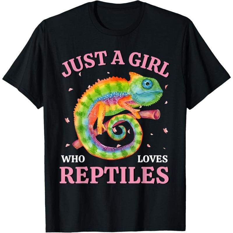 Just A Girl Who Loves Reptiles Funny Lizard Lover Design T-Shirt made in usa Hoodie, Sweatshirt | DripVista.com