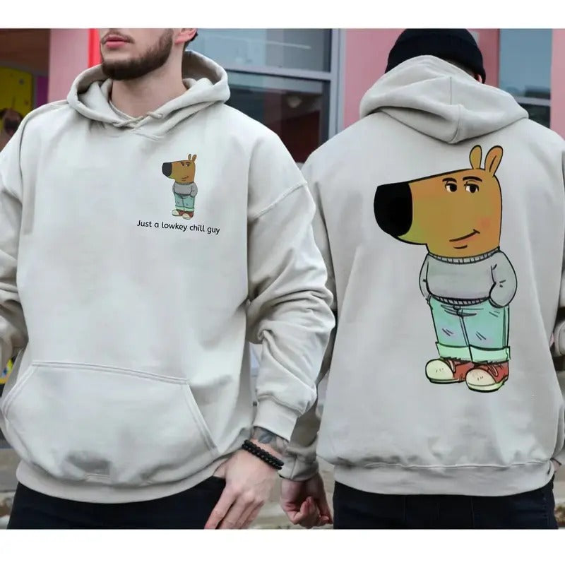 Just A Low Key Chill Guy Meme Two Sides Tshirt Sweatshirt Hoodie, Lowkey Chill Guy Shirt, Funny Meme Shirt, Unisex Sweater Pullover Tee
