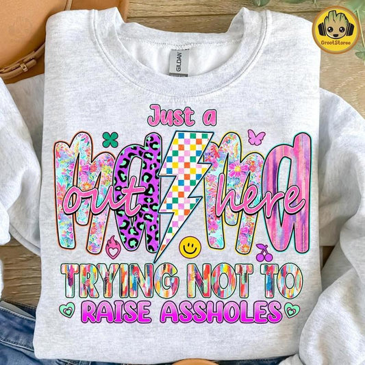 Just A Mama Out Here Shirt, Funny Mom Shirt, Preppy Floral Mama Shirt, Motherhood Sarcasm Mom Shirt, Checkered Mama Shirt, Trendy Mother's Day Gift