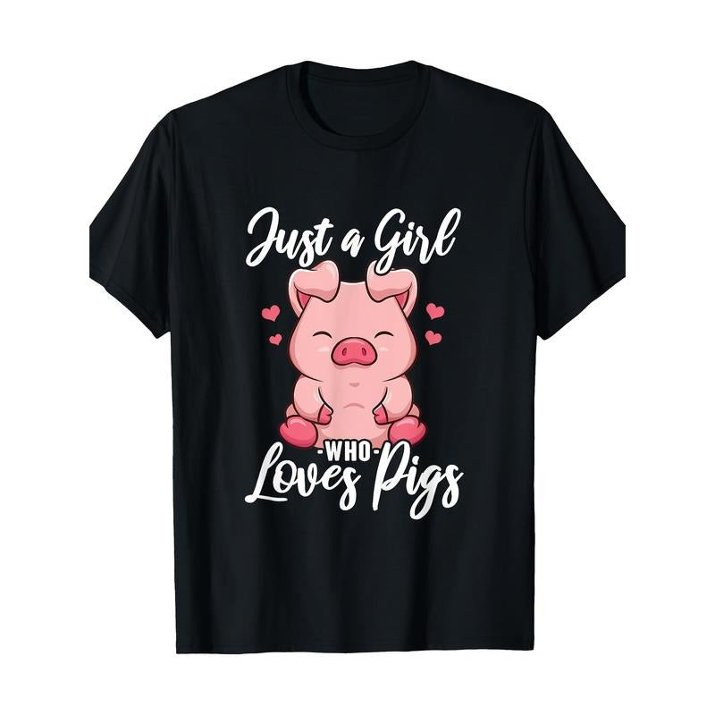 Just A Who Loves Pigs T-Shirt-100% Cotton -  made in usa Hoodie, Sweatshirt | DripVista.com