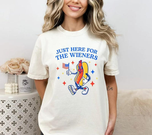 Just Here For The Wieners T-Shirt, Funny Hotdog Sweatshirt, Independence Day Tee Shirt, Retro 4th of July Shirt, American Tee