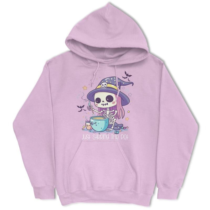 Just Stirring The Pot - Halloween Themed - Women's Pullover Hoodie - Long Sleeve - Casual T-Shirts, Sweatshirt