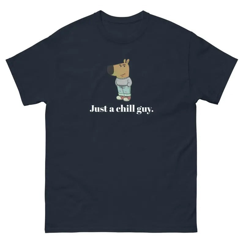 Just WB shield chill guy Unisex Tee, Funny TShirt Chill Guy Trend Chill Guy Meme unisex cotton Shirt Hoodie, Sweatshirt