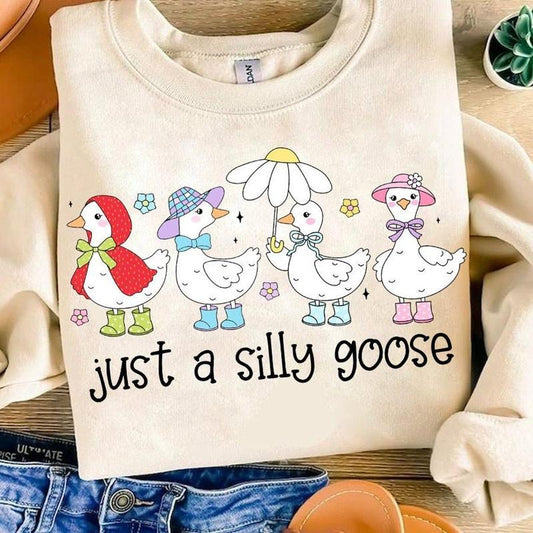 Just a Silly Goose Coquette Shirt, Floral Goose Bow Shirt, Coquette Mama Shirt, Vintage mama Shirt, Goose Lover shirt, Mothers day Shirt