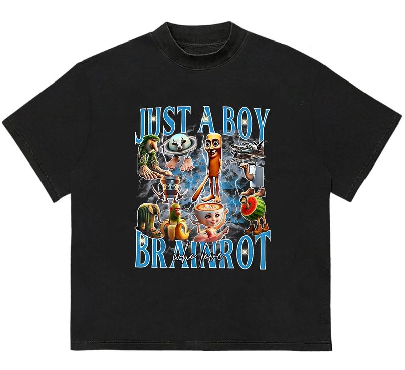 Just a boy Who love Brairot T-Shirt Classic 90s Retro Essential Quality Graphic Design Hoodie, Sweatshirt | DripVista.com