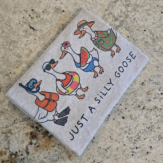 Just a silly goose funny summer graphic tee