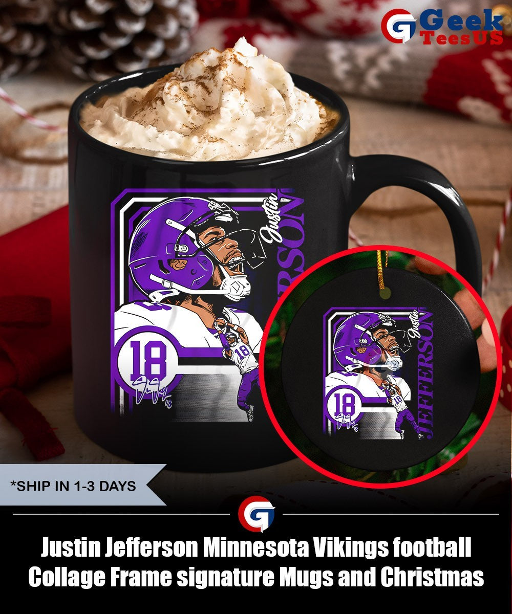 Justin Jefferson Minnesota Vikings football Collage Frame signature shirt