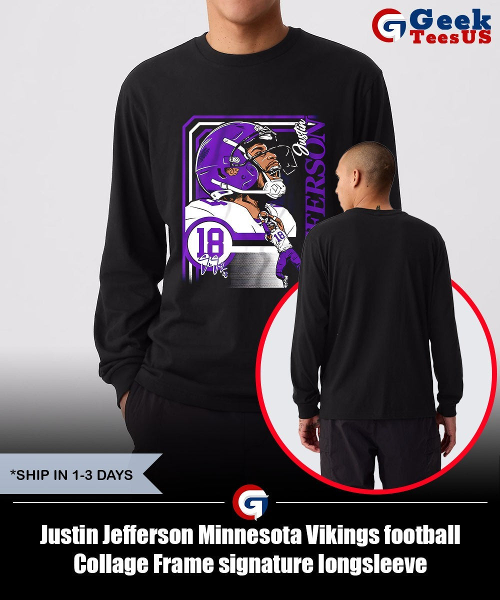 Justin Jefferson Minnesota Vikings football Collage Frame signature shirt