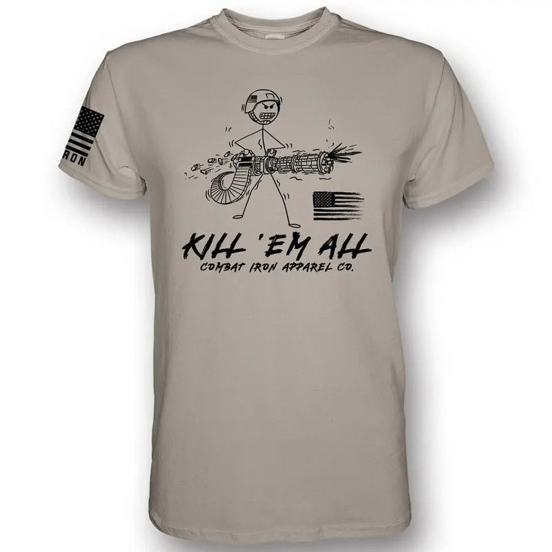 KILL EM' ALL MACHINE GUNNER MEN'S T-SHIRT Hoodie, Sweatshirt | DripVista.com