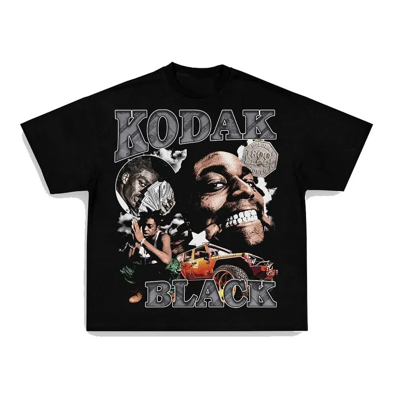 KODAK BLACK TEE Print Short Sleeve T-Shirt Hoodie, Sweatshirt | DripVista.com