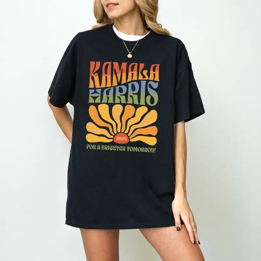 Kamala Harris 2024 Shirt Kamala for President Shirt Boho Aesthetic Tee Retro Tee Election 2024 Shirt LGBTQIA Rainbow Vote Democrat Vote Blue