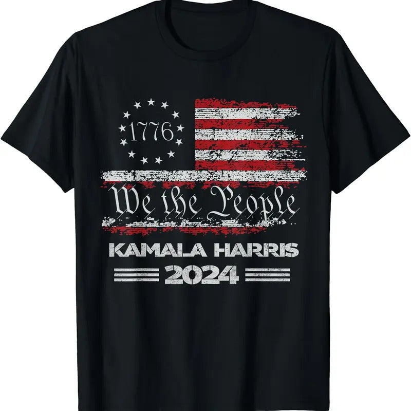 Kamala Harris 2024 US Flag Democratic President T-Shirt Hoodie, Sweatshirt | DripVista.com