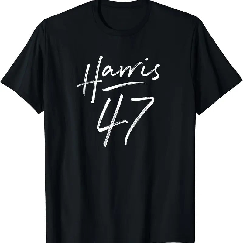 Kamala Harris 47 Feminine Script for Women Girls Harris 2024 T-Shirt Hoodie, Sweatshirt | DripVista.com