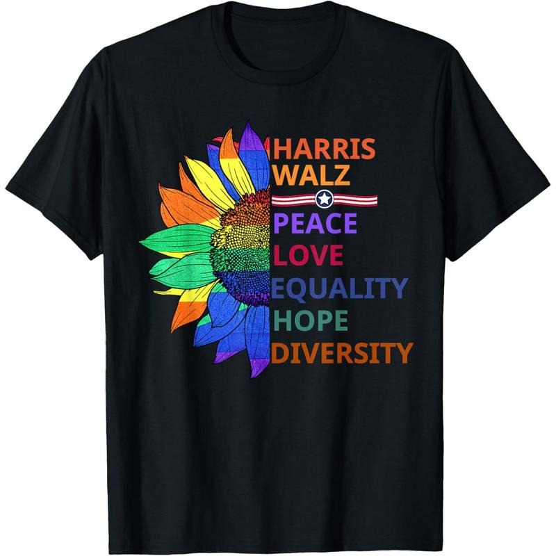 Kamala Harris Waltz Peace Love Equality Hope Diversity T-Shirt made in usa Hoodie, Sweatshirt | DripVista.com