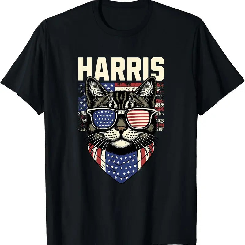 Kamala Harris for President 2024, Funny Cat Lady Graphic T-Shirt Hoodie, Sweatshirt | DripVista.com