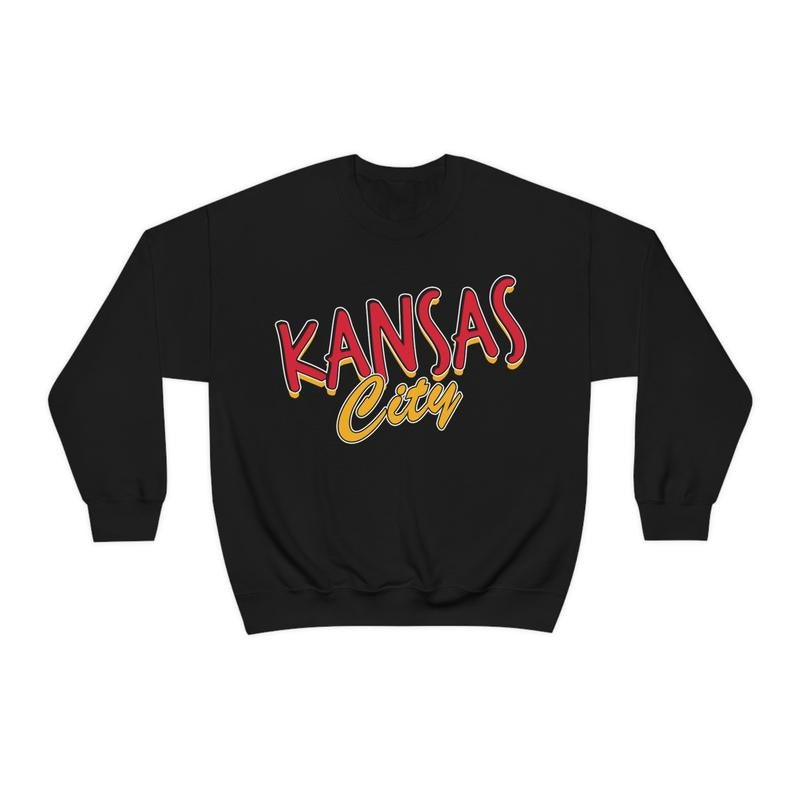 Kansas City Football Sweatshirt,  Vintage Style Kansas City Football Crewneck Sweatshirt, Kansas City Sweatshirt