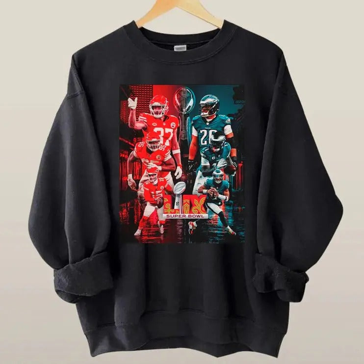 Kansas City Vs Philadelphia Super B0wl LIX Matchup Sweatshirt T-Shirts, Hoodie | DripVista.com