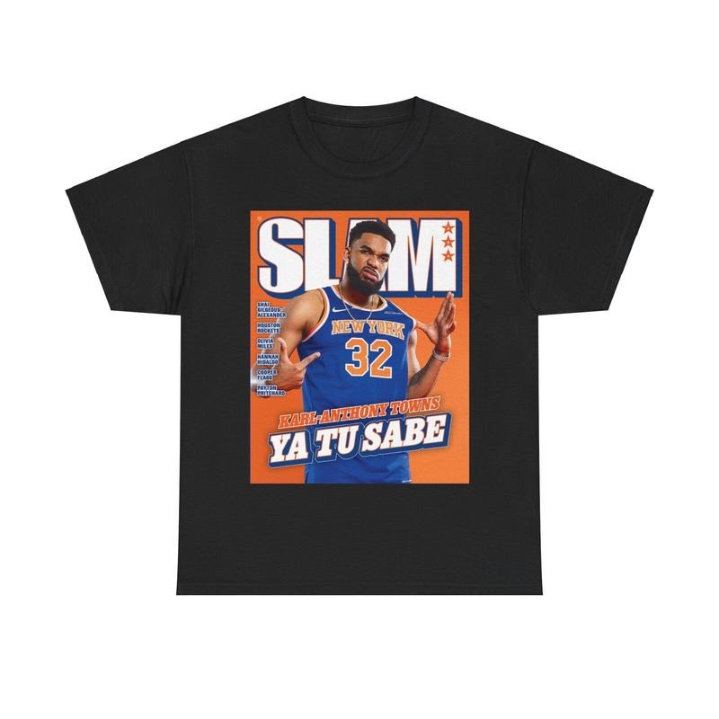 Karl Anthony Towns New York Slam Cover Tee T-Shirt, 100% Cotton Unisex T-Shirt, Gift For Fan