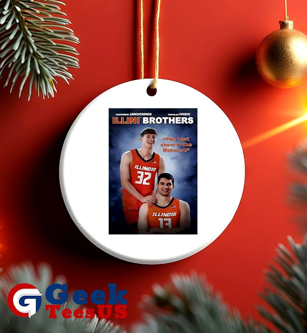 Kasparas Jakucionis and Tomislav Ivisic Illini Step Brothers photo shirt