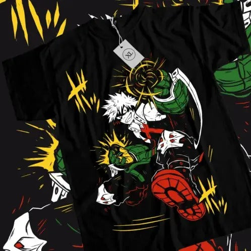 Katsuki Bakugo T-Shirt Manga My Hero Academia Anime Black Tshirt Tee All Size