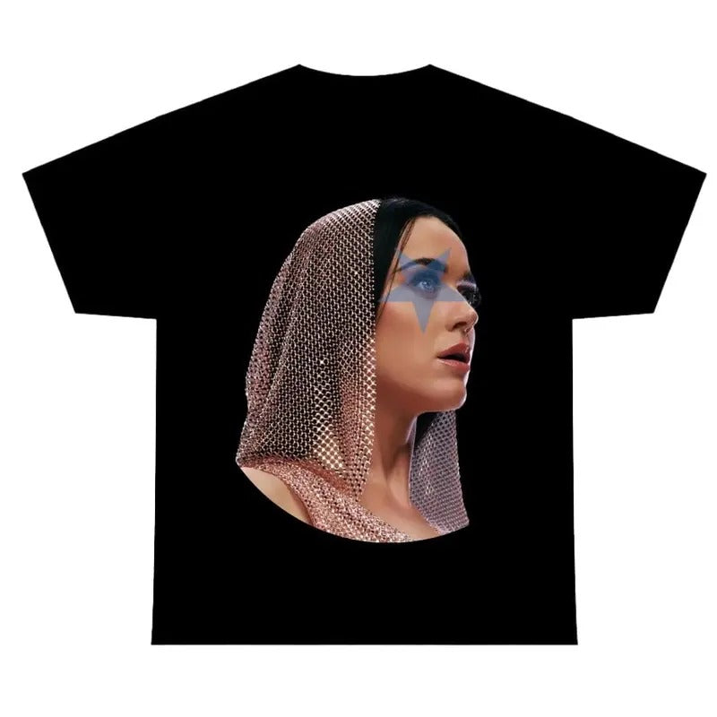 Kattyy Perryy Blue Star T-shirt, Graphic Tee Craze Cotton Fabric Hoodie, Sweatshirt | DripVista.com