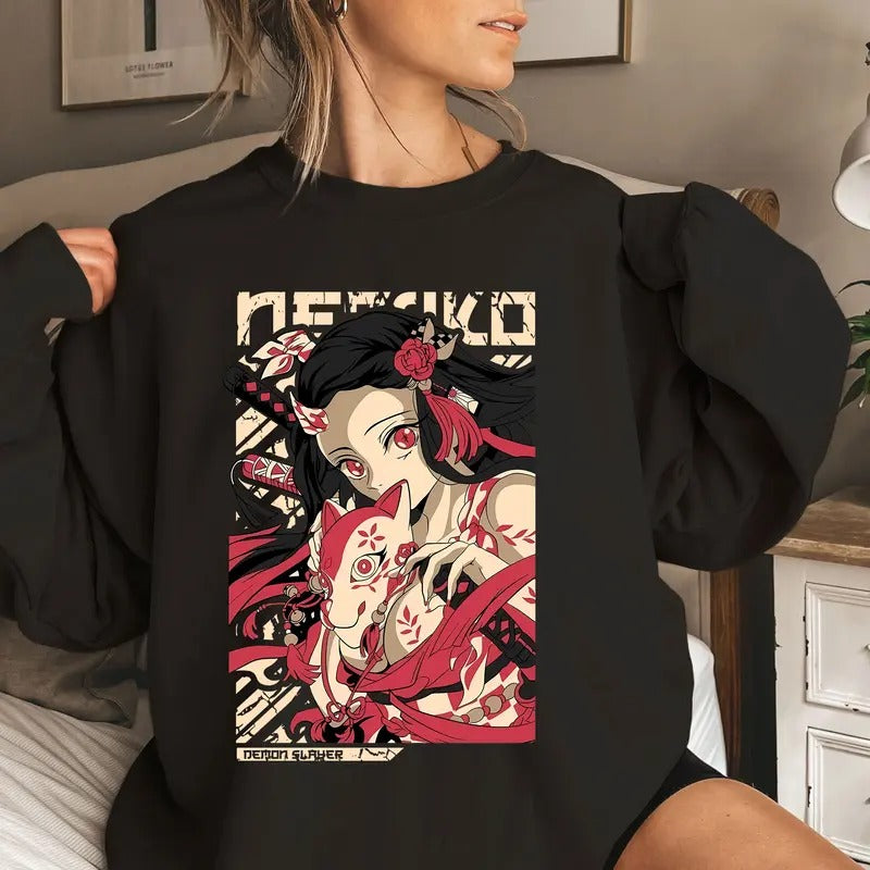 Kawaii DM Anime Girl Character Christmas Shirt Crewneck Hoodie Sweatshirt | DripVista.com