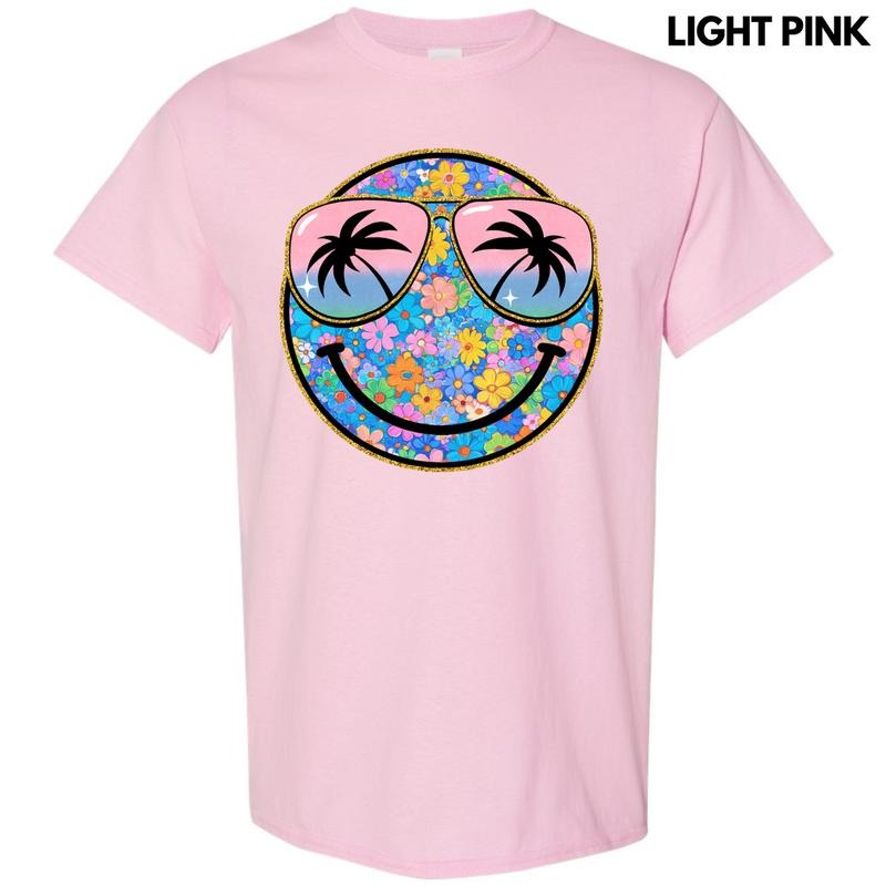 Keep It Cute Floral Happy Face Gildan Short Sleeve T-Shirt 'NLB' Hoodie, Sweatshirt | DripVista.com