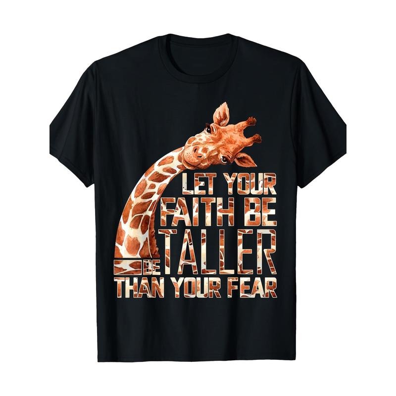 Keep Your Faith Above Fear Giraffe Casual Comfort Men's T-Shirt Made in USA Hoodie, Sweatshirt | DripVista.com