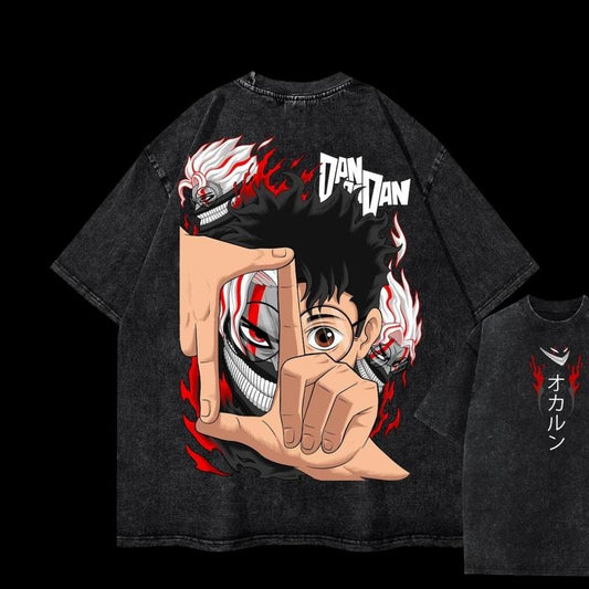 Ken Takakura Heavy Acid-Washed Unisex Anime T-Shirt, Streetwear & Gym Style, DANDADAN, Soft Fabric, Feels Great All Day, Made to