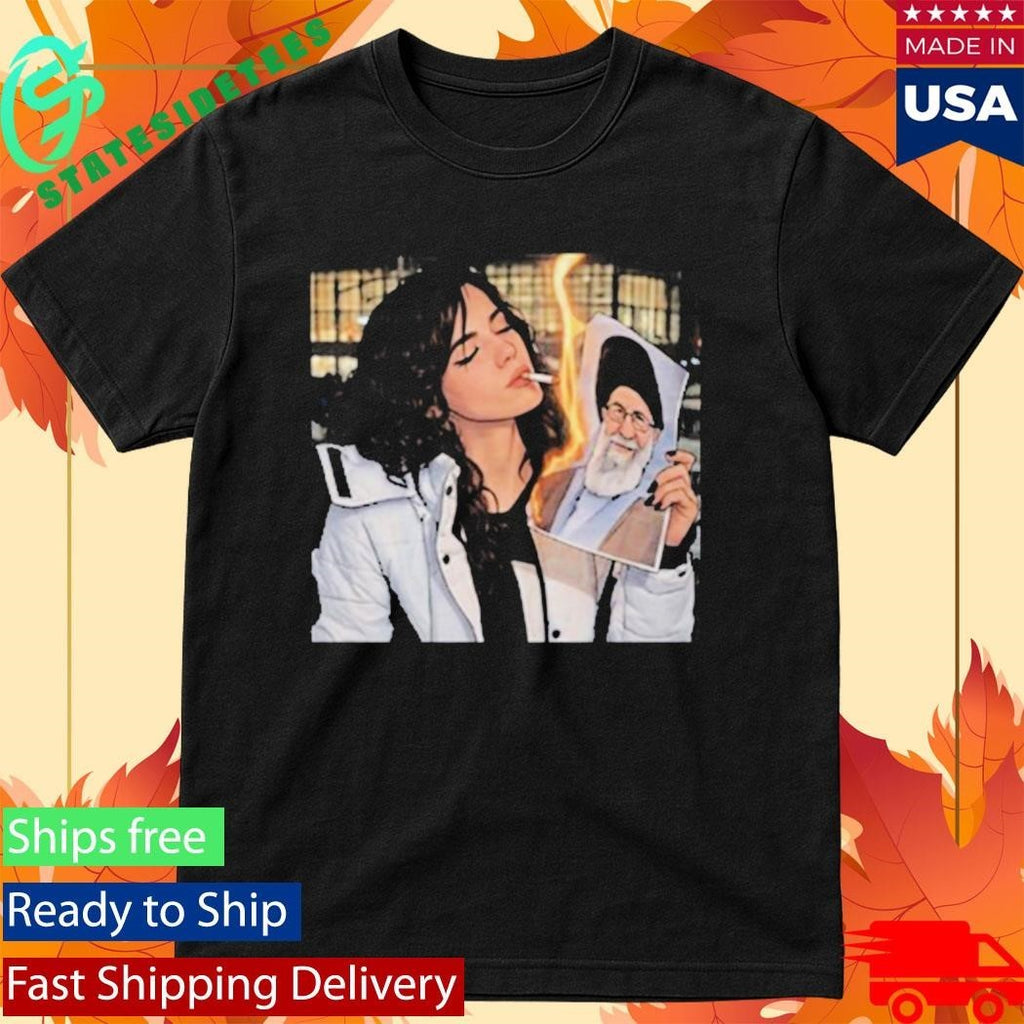 Khamenei In Ashes Cigarette Of Rebellion Iran Revolution Shirt