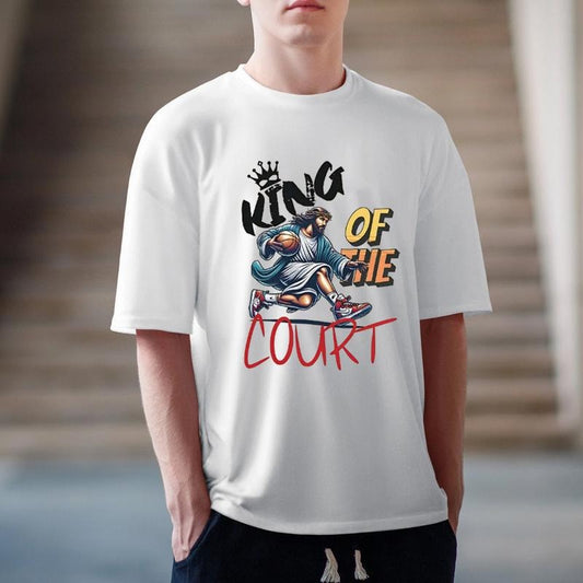King Of The Court T-Shirt Pure Cotton Casual Style Crew Neck Short Sleeve T-Shirt Tops Trendy for Unisex