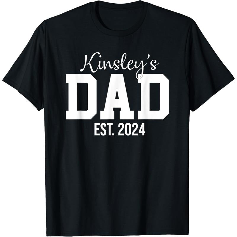 Kinsley'WB shield Dad Est. 2024 Papa Awesome Tee For Daddy T-Shirt Hoodie, Sweatshirt | DripVista.com