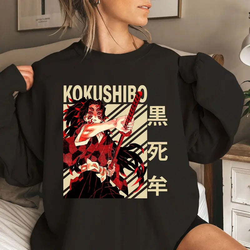 Kokushibo Upper Moon 1 DM Characters Shirt Crewneck Hoodie, Anime Otaku Shirt Comfort Cotton Sweatshirt | DripVista.com