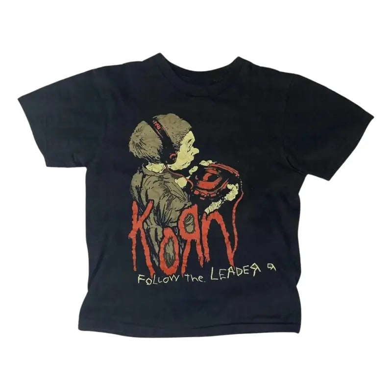 Korn Baby Tee, Vintage Graphic Tee, Clothes 2000s, Y2k Top Women Streetwear, Emo Girl Tops, Grunge 2000s, Women's Vintage T-Shirt, Gift For Her, Punk Style, Grunge Baby Tees