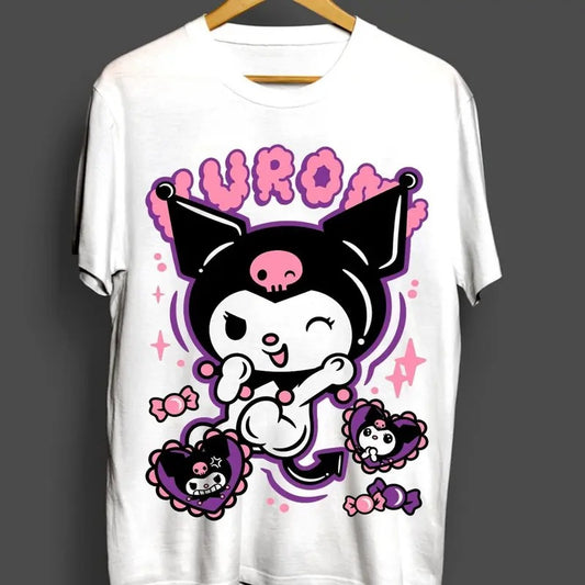 Kuromi T-Shirt My Melody and Kuromi Sanrio Anime Manga Girl Kawai Shirt All Size