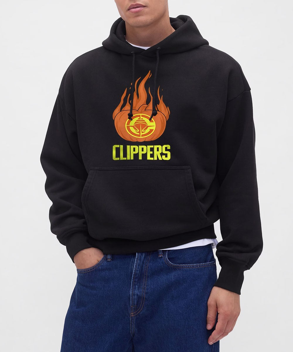 LA Clippers flaming pumpkin Halloween 2025 shirt