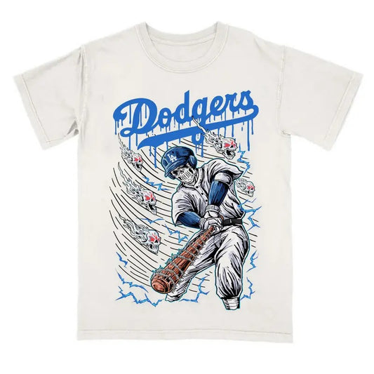 LA DODGER "BLEEDING BLUE Shirt Basketball Vintage Graphic Tee Men Women Streetwear