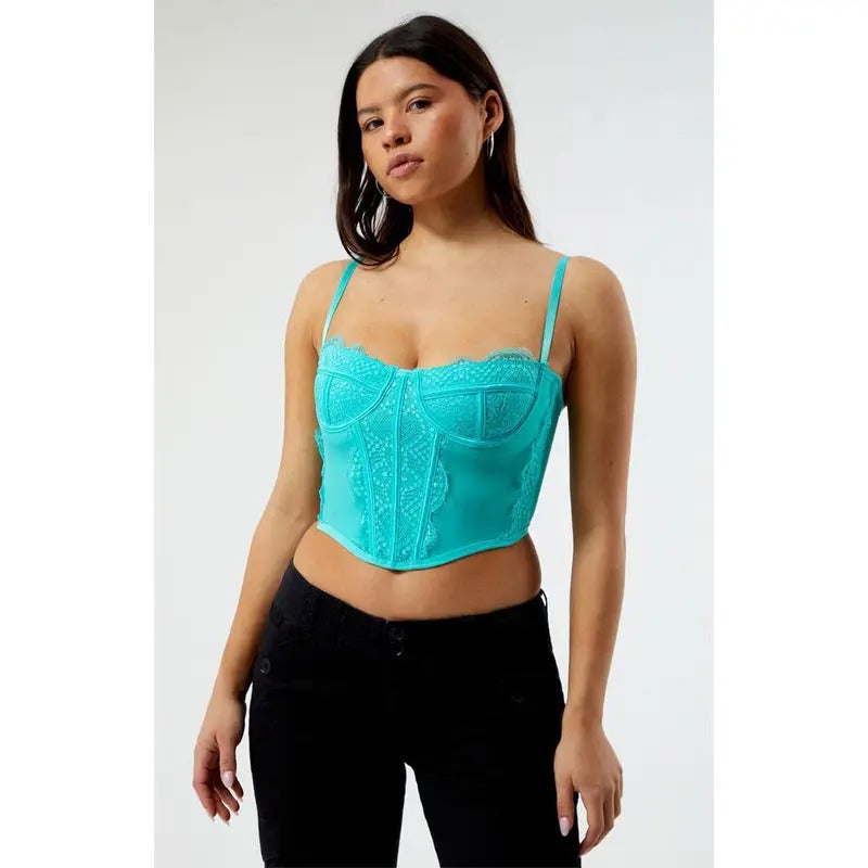 LA Hearts Women's Lace Trim Mesh Corset Topstyle{n002}2 T-Shirts, Hoodie, Sweatshirt | DripVista.com