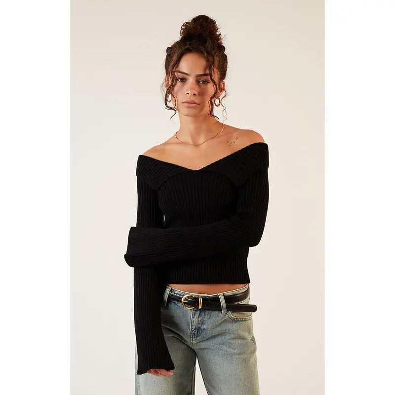 LA Hearts Women's Lane Off-The-Shoulder Sweater T-Shirts, Hoodie, Sweatshirt | DripVista.com