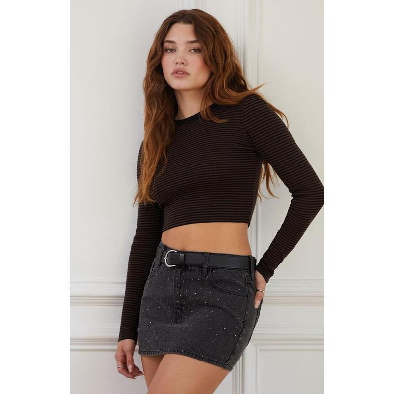 LA Hearts Women's Mirah Striped Long Sleeve Sweater T-Shirts, Hoodie, Sweatshirt | DripVista.com