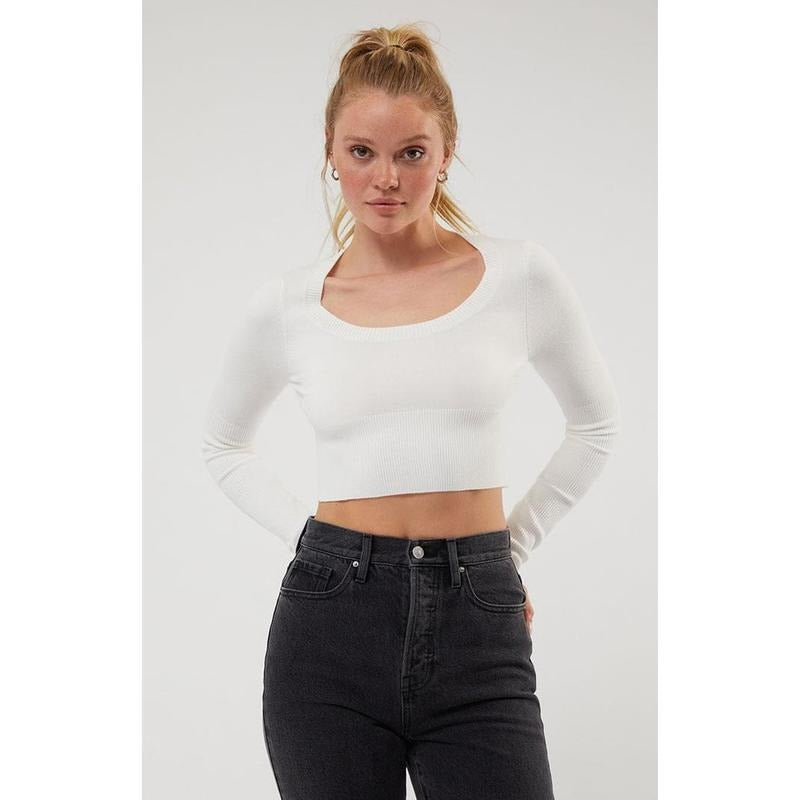 LA Hearts Women's Natalie Cropped Sweater T-Shirts, Hoodie, Sweatshirt | DripVista.com