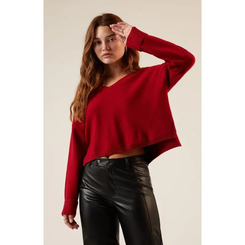LA Hearts Women's Renata V-Neck Sweater T-Shirts, Hoodie, Sweatshirt | DripVista.com