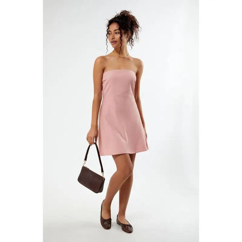 LA Hearts Women's Strapless Linen Mini Dress T-Shirts, Hoodie, Sweatshirt | DripVista.com