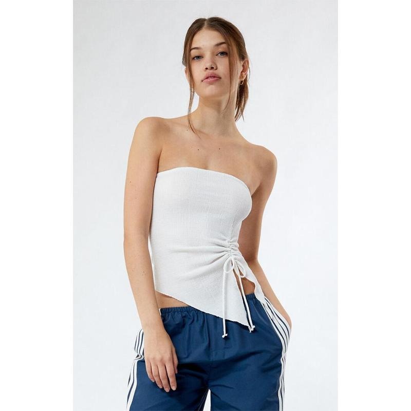 LA Hearts Women's Strapless Ruched Tube Top T-Shirts, Hoodie, Sweatshirt | DripVista.com