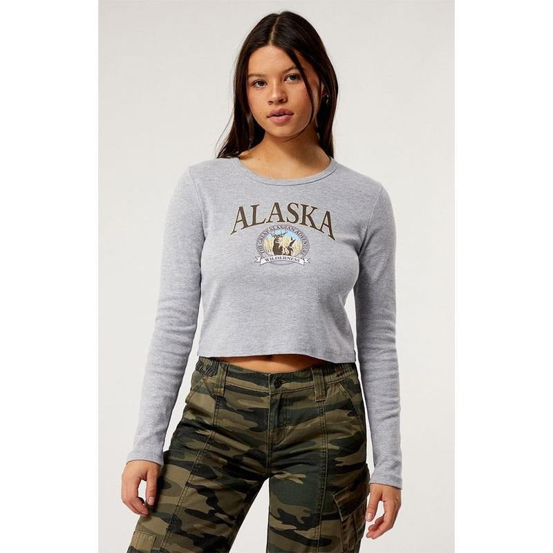PS / LA Women's Alaska Long Sleeve T-Shirt Hoodie, Sweatshirt | DripVista.com
