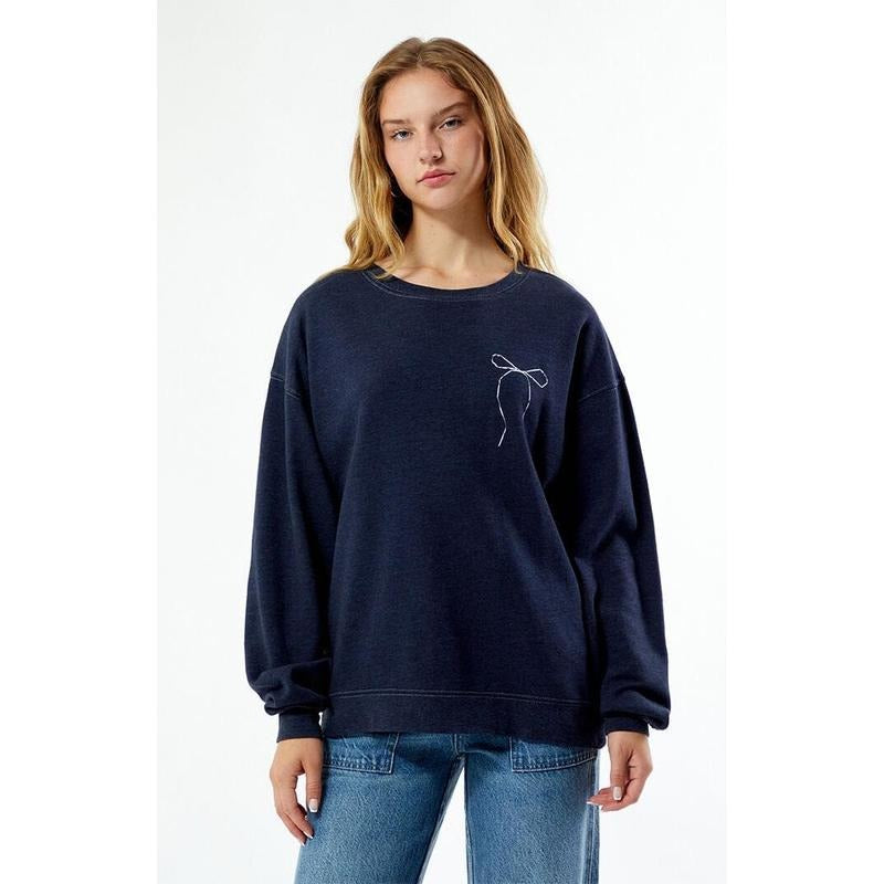 PS / LA Women's Bow Crew Neck Sweatshirt T-Shirts, Hoodie | DripVista.com