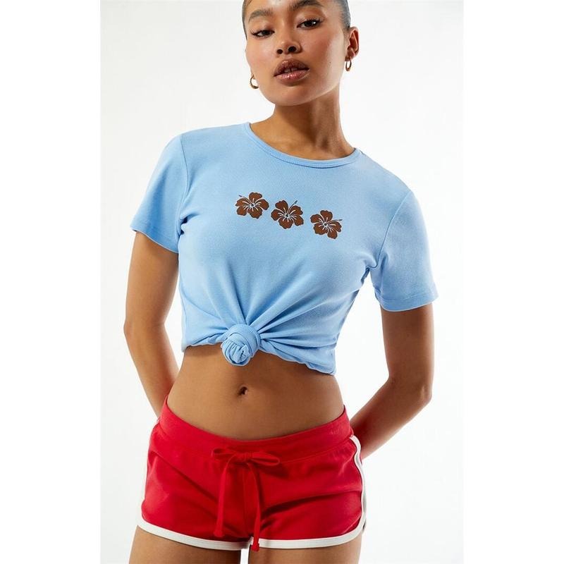 PS / LA Women's Hibiscus Repeat Skimmer T-Shirt Hoodie, Sweatshirt | DripVista.com