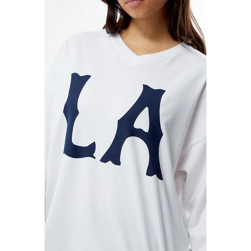 PS / LA Women's LA Long Sleeve Oversized T-Shirt Hoodie, Sweatshirt | DripVista.com