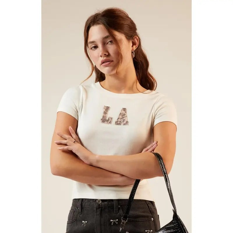 PS / LA Women's Leopard LA Skimmer T-Shirt Hoodie, Sweatshirt | DripVista.com