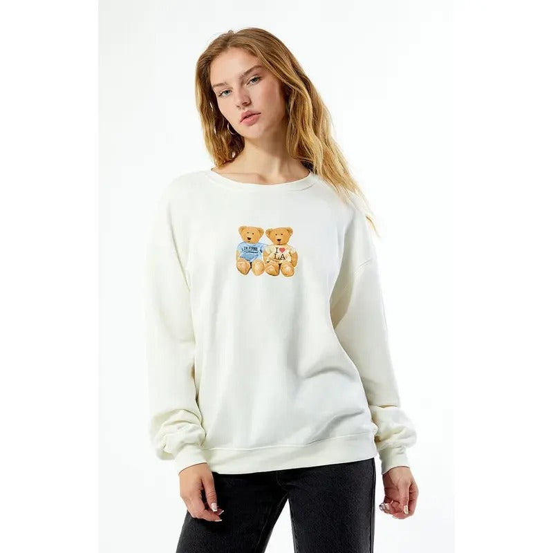 PS / LA Women's Teddys Crew Neck Sweatshirt T-Shirts, Hoodie | DripVista.com
